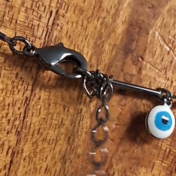 Evil Eye, Tourmaline, Titanium, Protection Necklace - Picture 5 of 5